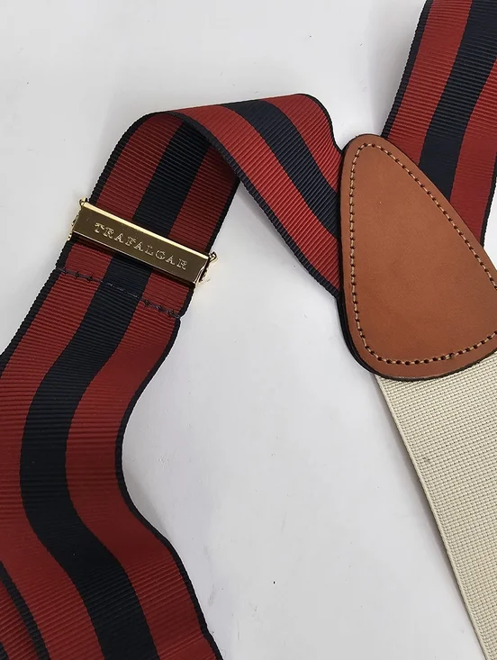 Trafalgar Red Navy Adjustable Suspenders - Picture 6 of 8